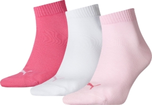 PUMA Quartersokken Unisex 3-Pack Lady Roze