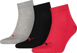 PUMA Quartersokken Unisex 3-Pack Zwart