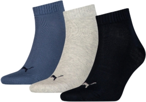 PUMA Quartersokken Unisex 3-Pack / Nightshadow Blauw