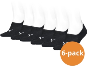 Puma Footies High Cut – Unisex Invisible Sokken – 6 Paar – – 43/46 Zwart