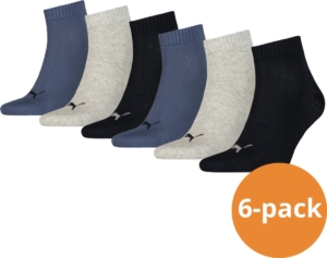 Puma Quarter Sokken Plain 6-pack / Nightshadow -35/38 Zwart