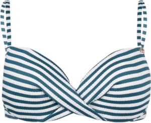 Brunotti Stefana-Stripe Bikini Topje Snow Wired Bikini Top Dames Aanpasbare Bandjes Mix & Match 42C Wit