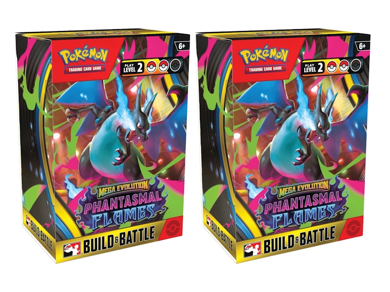 2025 Pokémon Mega Evolution Phantasmal Flames Build & Battle Box 2x Lot