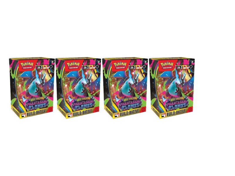 2025 Pokémon Mega Evolution Phantasmal Flames Build & Battle Box 4x Lot