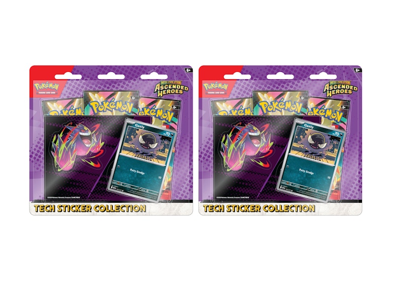 2026 Pokémon Mega Evolution Ascended Heroes Gastly Tech Sticker Collection 2x Lot