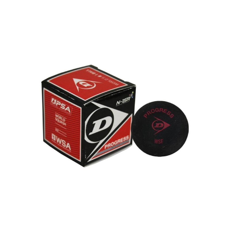 Dunlop Progress Rode Stip 1 Bal Squashballen Zwart