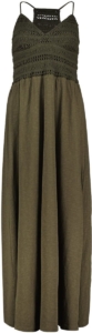 Superdry Lace Jersey Lange Jurk L Vrouw Groen