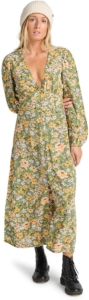 Billabong Cool Night Lange Jurk Met Lange Mouwen XS Vrouw Lux Army