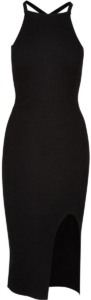 Urban Classics Midi Rib Knit Crossed Back Lange jurk M Zwart