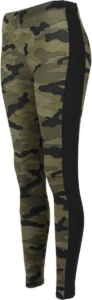 Urban Classics Camo Stripe Dames Leggings woodland/ L Zwart