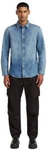 G-Star Clean slim shirt ls Heren Overhemd Blauw