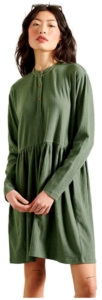 Superdry Jersey Mini Korte Jurk L Vrouw Olijf