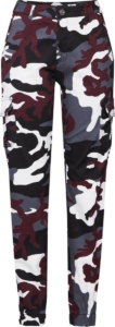 Urban Classics High Waist Camo Cargobroek Taille 27 inch Rood