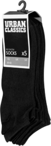 Urban Classics No Show Socks 5-Pack Unisex Sokken Zwart