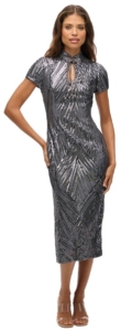 Superdry Mandarin Midijurk M Vrouw Gunmetal Deco Sequin