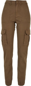 Urban Classics Cotton Twill Utility Cargobroek Taille 33 inch Olijfgroen