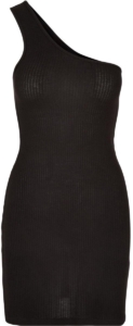 Urban Classics Rib One Shoulder Korte jurk XL Zwart
