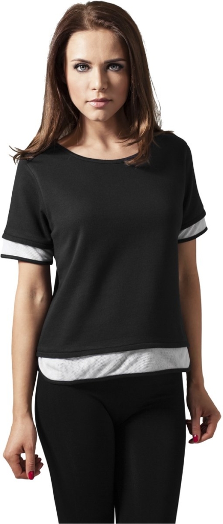 Urban Classics Terry Mesh Dames T-shirt S Zwart