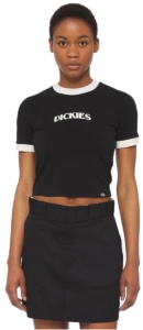 Dickies Herndon Ringer Korte Mouw Top XS Vrouw Zwart