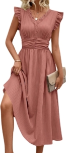 Bovista Zomerjurk Dames Zomerjurken Volwassen Jurk Ibiza Stijl Sundress Rose Roze