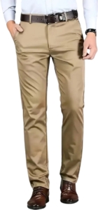 Bovista Pantalon Heren Chino Golfbroek Nette Broek Elastische Tailleband Volwassenen – 52 Creme