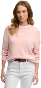 Superdry Slouchy Gebreide Crew Trui Dames Sweaters Roze