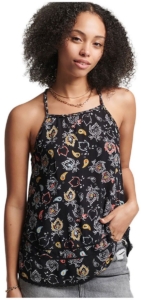 Superdry Vintage Beach Mouwloos T-shirt XS Vrouw Zwart