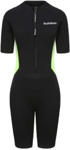 Livano Wetsuit Dames Swimsuit Shorty Surfpak Duikpak Lange Mouw Zwemsuit Zwart