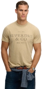 Superdry T-shirt 1954 Company Relax Tee M1012392a 1wy Pumice Stone Marl Mannen Geel