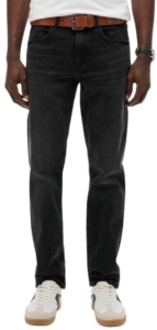Superdry Vintage slimfit jeans van biologisch katoen met rechte pijpen Heren Jeans Zwart