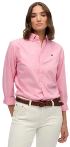 Superdry Slim Oxford Button Down Overhemd Dames Shirts Roze