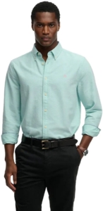 Superdry Preppy Oxford Overhemd met Lange Mouwen Heren Lange mouwen shirts Groen