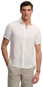 Superdry Riviera Linen Overhemd Met Korte Mouwen 3XL Man Optic