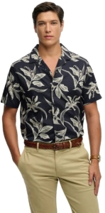 Superdry Hawaiian Print Overhemd Met Korte Mouwen S Man Marineblauw