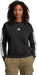 Adidas Sportswear Essentials 3-Stripes Fleece Sweatshirt Dames Zwart