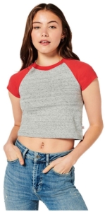 Superdry Vintage Baseball Tiny Top L Vrouw Grijs