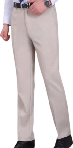 Livano Linnen Broek Heren Zomerbroek Volwassenen Lange Broek Pantalon Strandbroek Zomer Ibiza Stijl Beige