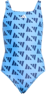 Adidas Logo Graphic V-back Zwemkleding 4-5 Years Meisjes Blauw