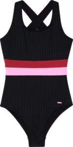 Protest Prtsafa Jr – Badpak Meisjes – Gerecycled materiaal – Kruisbanden – Stretch Zwart