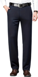 Livano Pantalon Heren Chino Golfbroek Nette Broek Elastische Tailleband Volwassenen Blauw