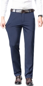 Bovista Pantalon Heren Chino Golfbroek Nette Broek Elastische Tailleband Volwassenen Blauw