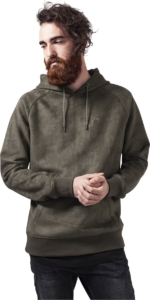 Urban Classics Imitation Suede Hoody Trui met capuchon L Groen