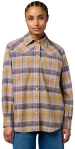 Wrangler Loose Western Relaxed Fit Overhemd Met Lange Mouwen XS Vrouw Chai Tea