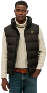 bodywarmer Superdry effen rits Zwart