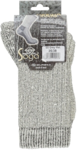 Soga 2-Pack Extra Warme Merino Badstof Binnenvoering Heren Dames – 43-45 S5 Grijs