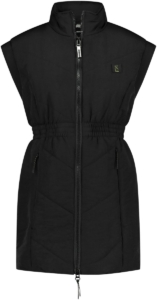 SuperRebel MERYL_ – Bodywarmer dames – – Lang model – Winddicht – Gevoerd – Zonder mouwen Zwart
