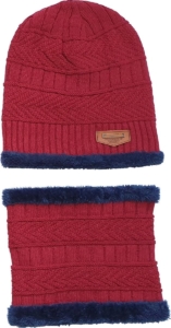 Muts met Sjaal Muts Beanie Unisex One Rood