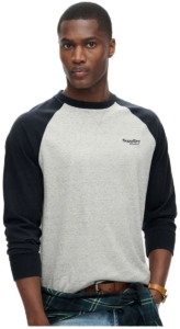 Superdry Essential Baseballtop met logo en lange mouwen Heren Tops Marineblauw