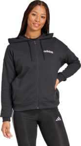 Adidas Sportswear Essentials Linear French Terry Ritshoodie Dames Zwart