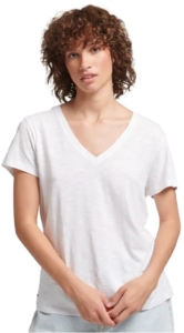 Superdry STUDIOS SLUB EMB VEE TEE Dames T-shirt Wit
